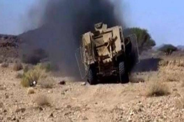 الجيش يحرق مخزن أسلحة وطيران التحالف ينفذ عدة غارات بعسيلان