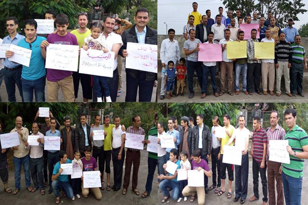 طلاب اليمن يحتجون تنديدًا بممارسات مكتب اليمنية والقائمين عليه