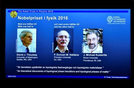 ثلاثة علماء بريطانيين يفوزون بجائزة نوبل في الفيزياء لعام 2016