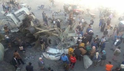 وفاة خمسة أشخاص إثر حادثة سقوط شاحنة من جسر مذبح بصنعاء