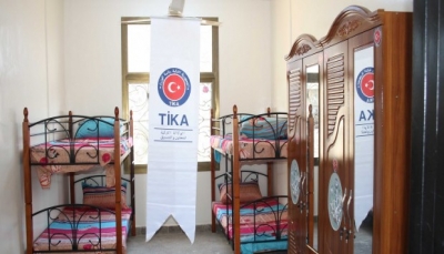 الوكالة التركية تستكمل ترميم وتجهيز سكن طلابي لمعهد طبي في عدن