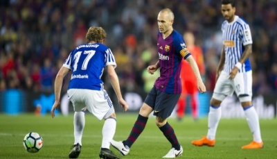 برشلونة يهزم سوسيداد في مباراة وداع انييستا