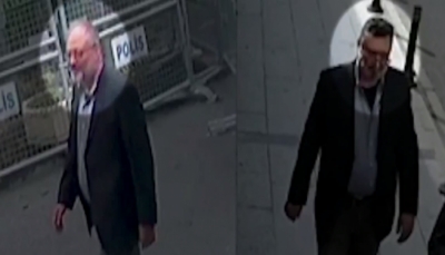 مشتبه به ارتدى ملابس جمال خاشقجي بعد قتله ثم خرج من القنصلية (فيديو)