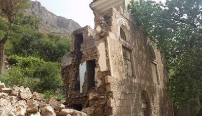 انهيار عدد من المنازل في السدة شرق إب
