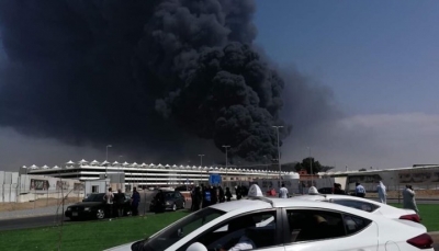 عقب مقتل حارس الملك.. اندلاع حريق ضخم بمحطة قطار جدة السعودية