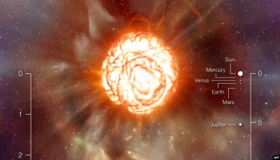 نجم أكبر من الشمس بـ 1400 مرة قد ينفجر قريبا