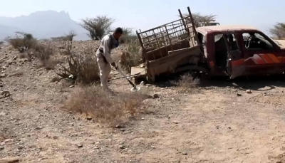مقتل مدني وإصابة شقيقه بانفجار لغم زرعه الحوثيون بالضالع
