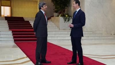 لأول مرة منذ 2011.. وزير خارجية الإمارات يلتقي الرئيس بشار الأسد في دمشق