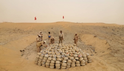شبوة.. البرنامج الوطني يُدمر كمية جديدة من الألغام الحوثية ويحذر من مناطق واسعة لا تزال ملوثة