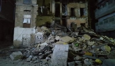 المكلا.. انهيار مبنى سكني دون تسجيل خسائر بشرية