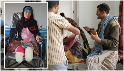 حالتها حرجة للغاية.. إصابة امرأة مسنة برصاص قناصة مليشيات الحوثي الإرهابية شرقي تعز
