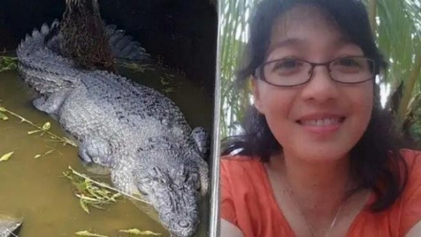 شاهد - تمساح يبتلع عالِمة إندونيسية حية كانت تحاول إطعامه