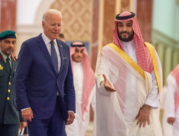 محمد بن سلمان يستقبل جو بايدن بقصر السلام بجدة في مستهل زيارة للسعودية