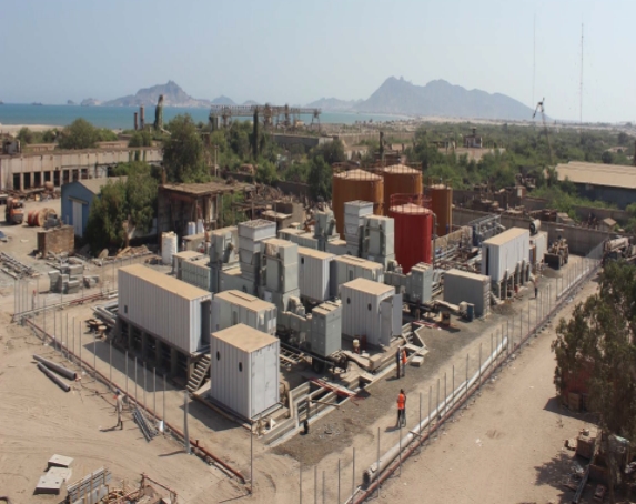 صندوق قطر للتنمية يعلن بدء أعمال إعادة تأهيل محطة الحسوة الكهربائية بعدن